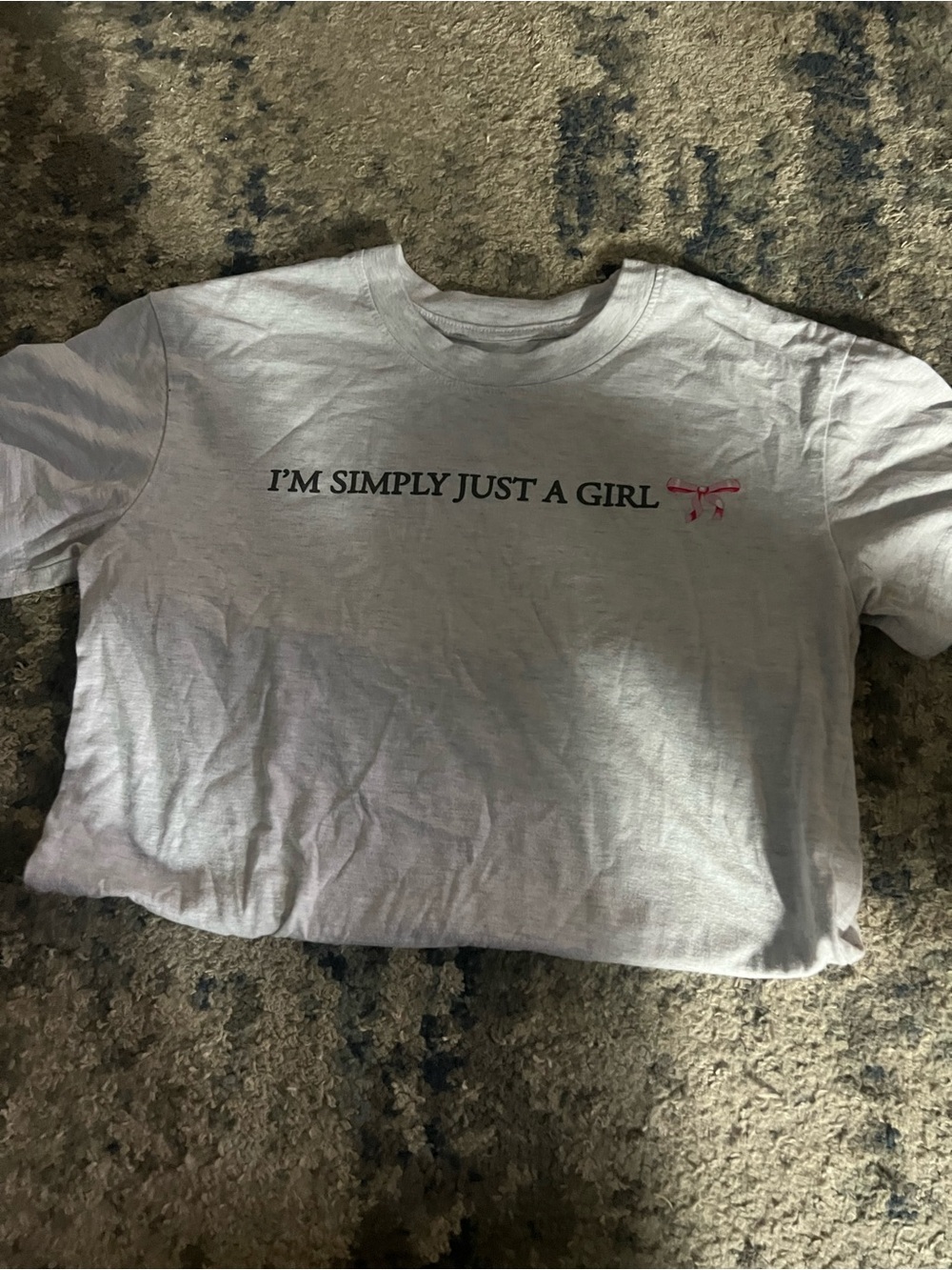 Source Unknown Light Gray 'I'M SIMPLY JUST A GIRL' Graphic Tee with Pink Accent